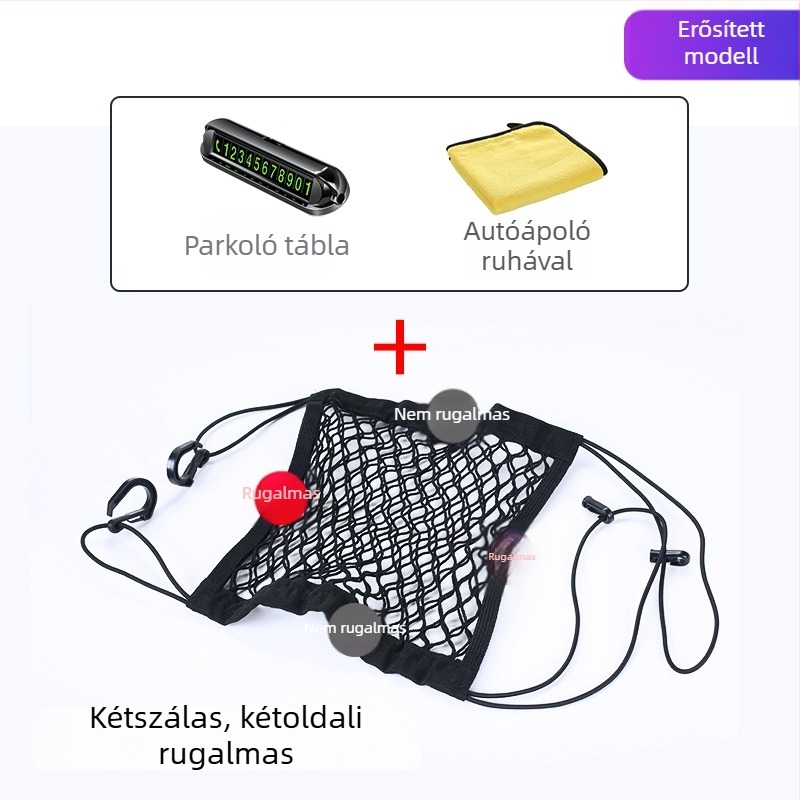 Autóülés tároló táska, poliészter, 2 L, univerzális, középső üléshez akasztós szervező