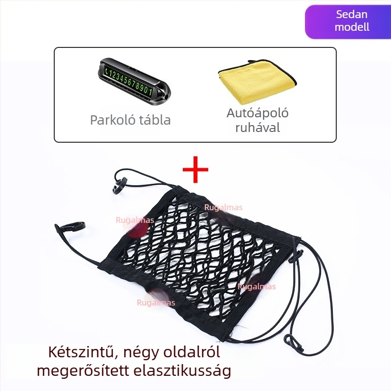 Autóülés tároló táska, poliészter, 2 L, univerzális, középső üléshez akasztós szervező