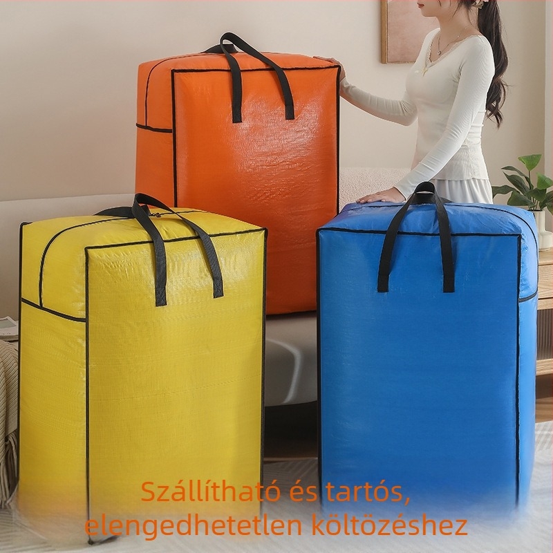 Nagy kapacitású költöző táska nylonból, kocka alakú, összecsukható, többfunkciós költöztetéshez és tároláshoz
