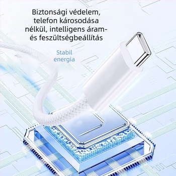Szövött USB-C–ről USB-C-re adatkábel, 60W gyorstöltés, kompatibil az iPhone 15-tel
