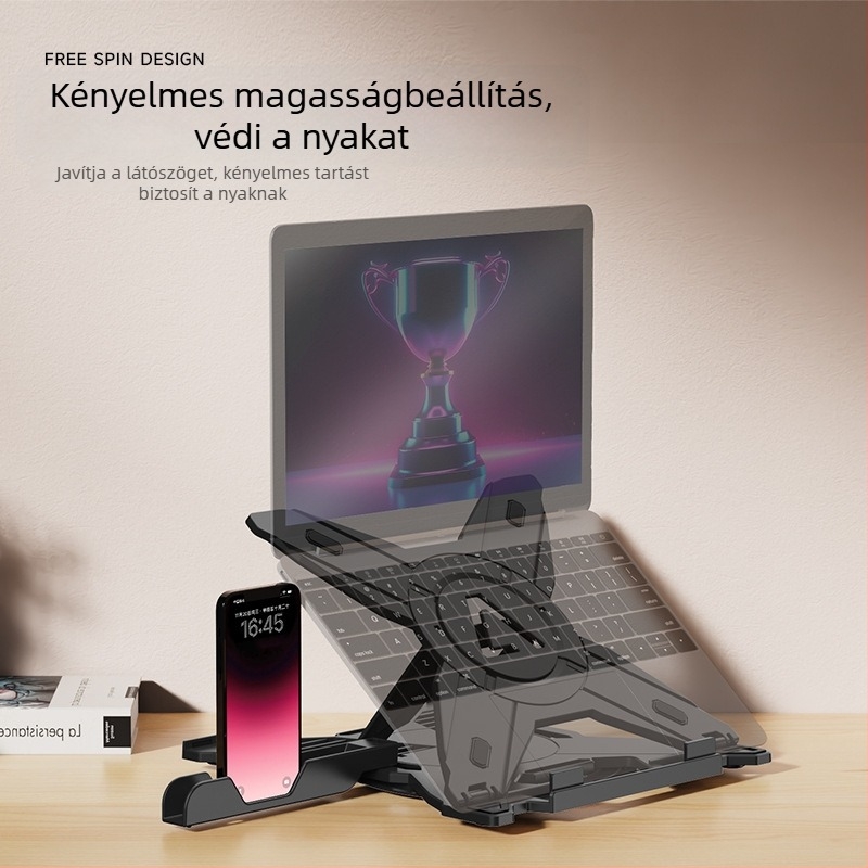 Összecsukható laptopállvány (modell 278; tömeg 423 g; kategória: laptopállvány; piacra dobva 2024)