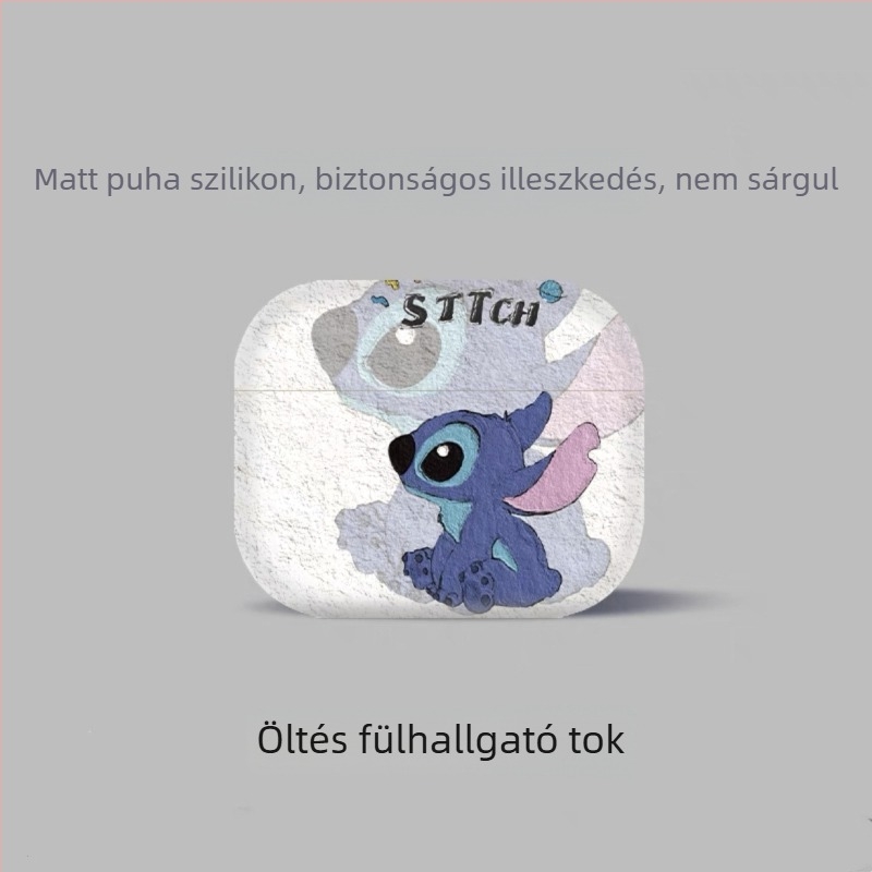 Van Gogh dizájn AirPods Pro 2 védőtok, matt puha szilikon, domborított felület