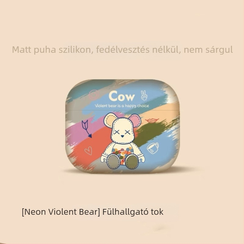 Van Gogh dizájn AirPods Pro 2 védőtok, matt puha szilikon, domborított felület