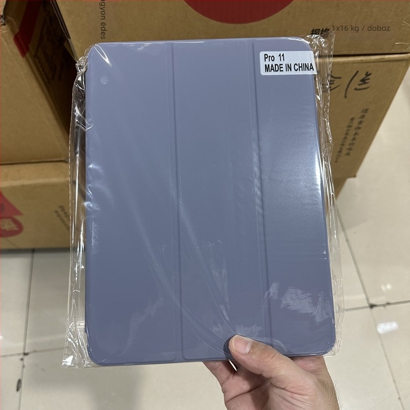 Bőrhatású tok iPad számára mágneses kétszárnyú klip, alvó/ébresztő funkció, ütésálló, tartó, hőelvezetés, kompatibilis iPad Pro 11, Air 6 és Pro 13, 10.9 hüvelyk