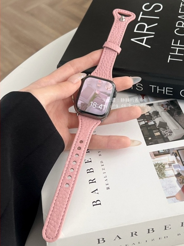 Valódi bőr lychee mintás óraszíj Huawei Fit3/4 és Redmi Watch 4/5-höz