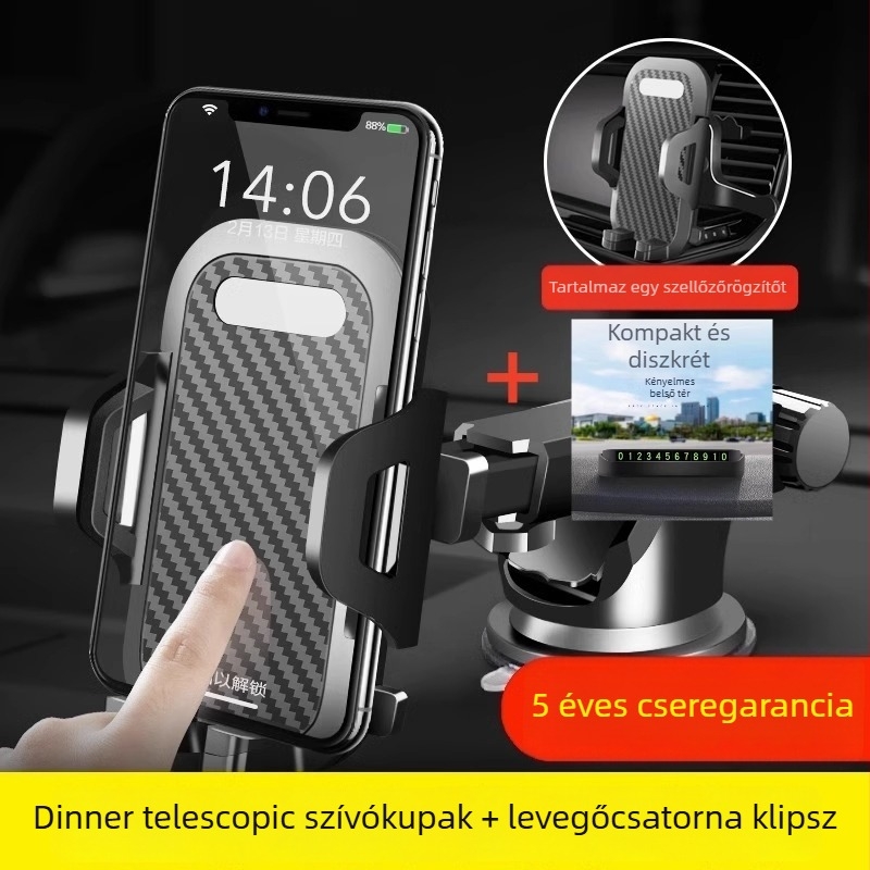 Autótelefon-tartó a légkivezetéshez – navigáció-kompatibilis, japán stílus (ABS műanyag; 2024 modell; rendkívül stabil)