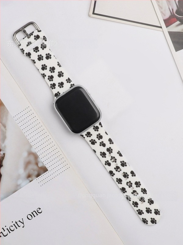 Leopárd mintás szilikon szíj Apple Watch-hoz, kompatibil 41mm, 45mm és 49mm