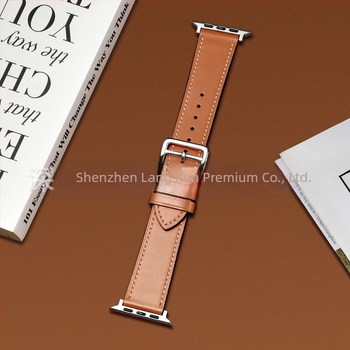 22 mm-es valódi bőr óraszíj Apple Watch-hoz, első réteg marhabőrből, hivatalos modell, sokoldalú