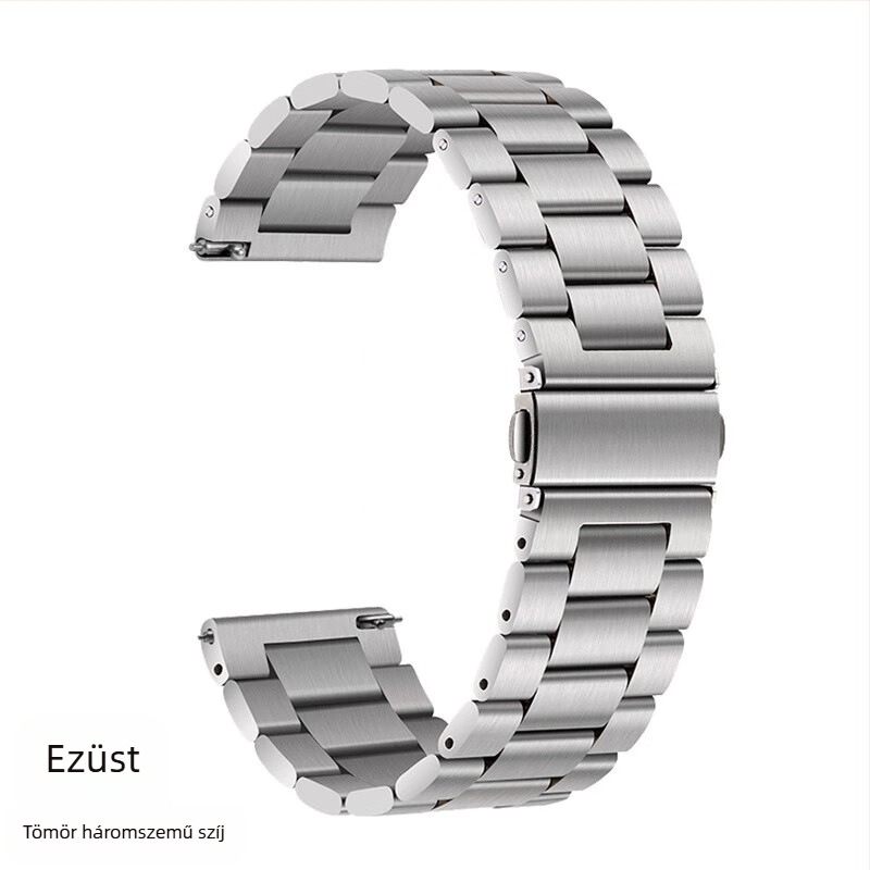 Három gyöngyös, tömör rozsdamentes acél óraszíj Apple Watch 8/SE, Samsung GT és Huawei GT