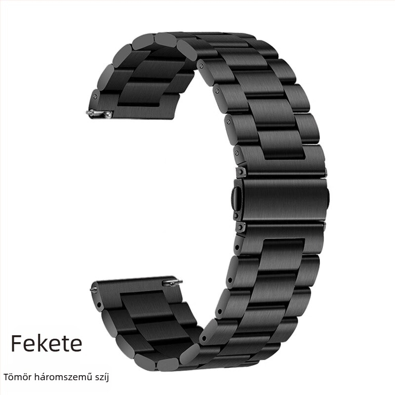 Három gyöngyös, tömör rozsdamentes acél óraszíj Apple Watch 8/SE, Samsung GT és Huawei GT