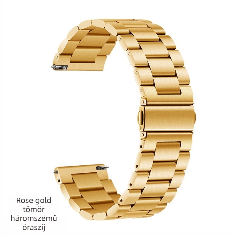 Három gyöngyös, tömör rozsdamentes acél óraszíj Apple Watch 8/SE, Samsung GT és Huawei GT