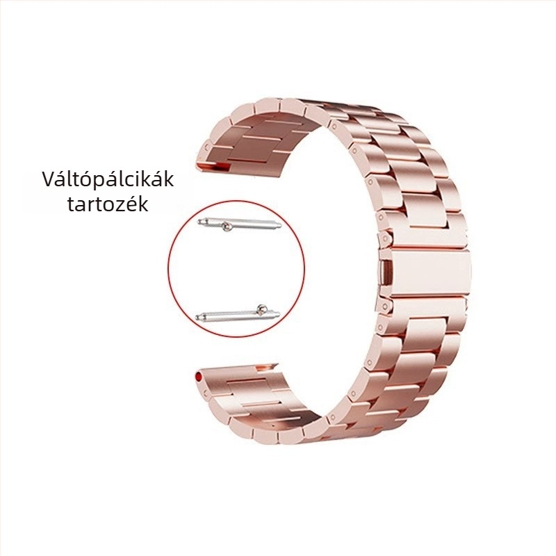 Haihan rozsdamentes acél óraszíj, kompatibil Apple Watch, Samsung, Huawei, Garmin és Casio készülékekkel; csatlakozó szélesség 20mm/22mm; tömeg 60 g; csat típusú zár; üzleti stílus