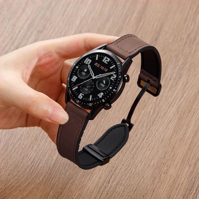 Szilikon óraszíj mágneses zárral, Crazy Horse mintázat, 22 mm széles, kompatibil Huawei GT6/GT5 és Watch4