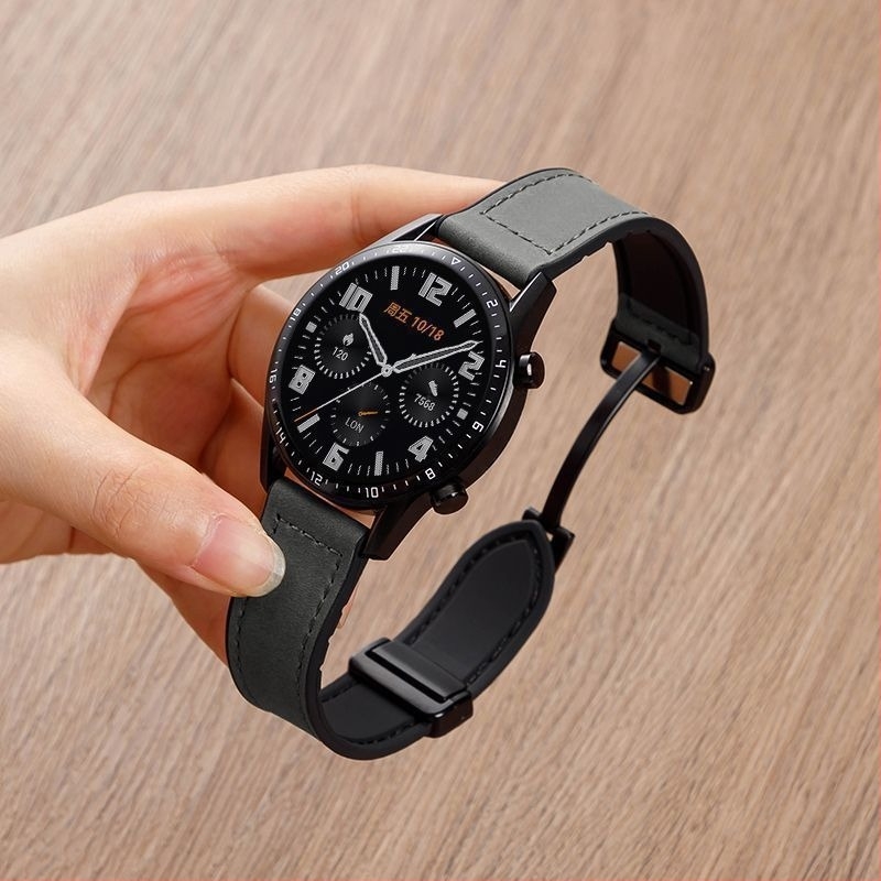 Szilikon óraszíj mágneses zárral, Crazy Horse mintázat, 22 mm széles, kompatibil Huawei GT6/GT5 és Watch4