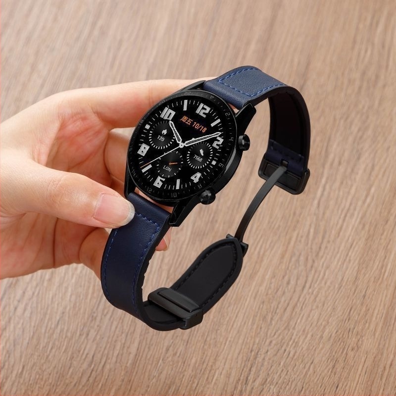 Szilikon óraszíj mágneses zárral, Crazy Horse mintázat, 22 mm széles, kompatibil Huawei GT6/GT5 és Watch4
