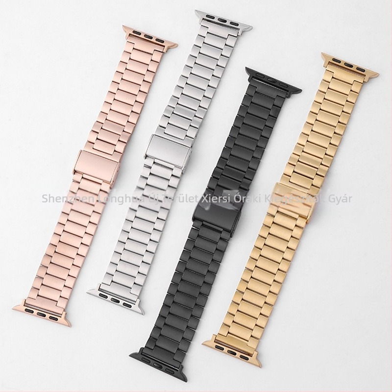 Nemesacél óraszíj integrált csattal Apple Watch 8/SE és Huawei GT3/2 kompatibil