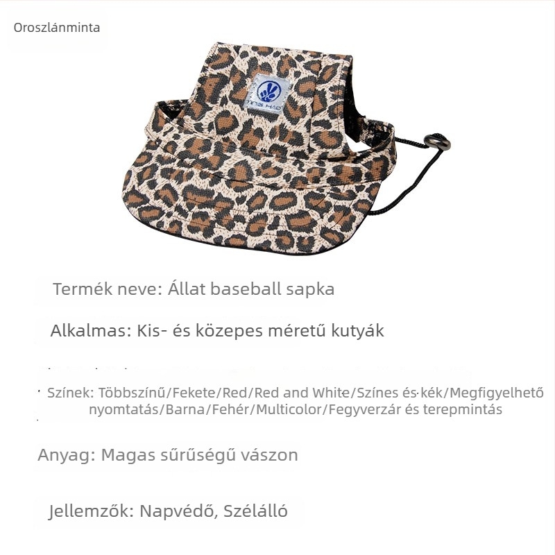 Kisállat kültéri baseball sapka, poliészter, twill szövés, nyomtatás, négy évszakos, lezser stílus