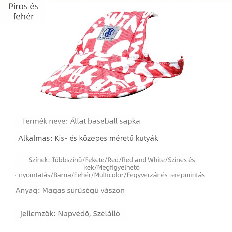 Kisállat kültéri baseball sapka, poliészter, twill szövés, nyomtatás, négy évszakos, lezser stílus