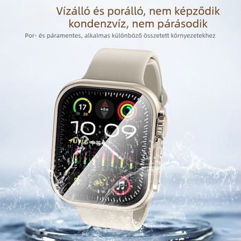 Apple Watch S8/S9 teljes körű vízálló védőtok – PC + edzett fólia, 360° védelem