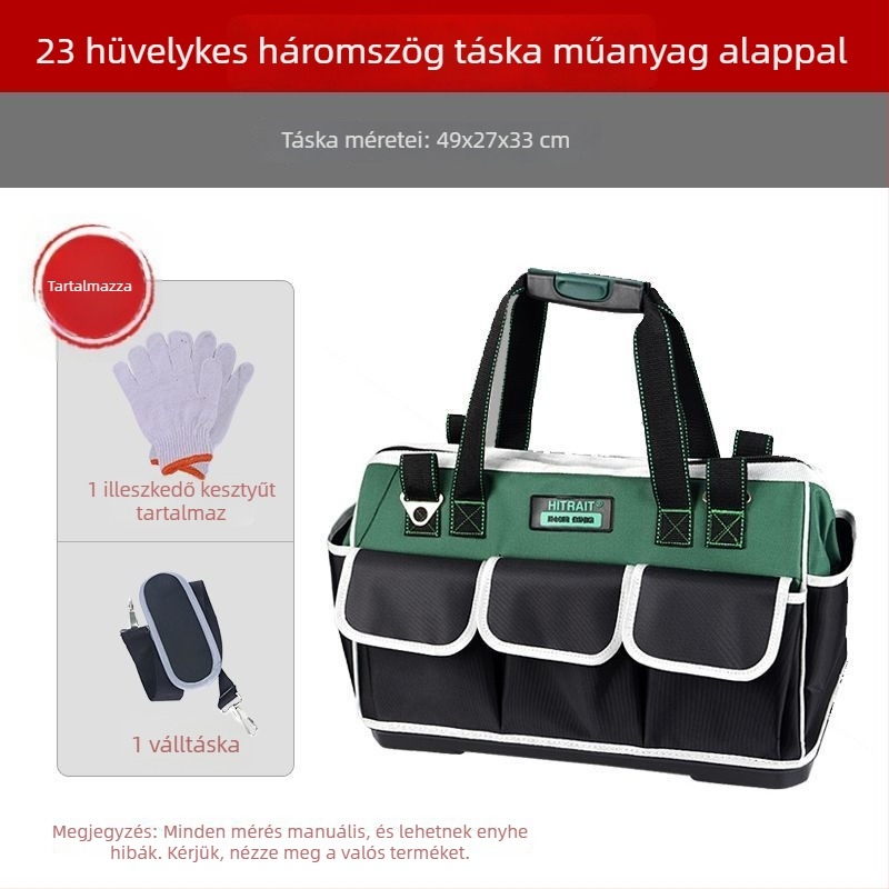 Görgős vászon szerszámtáska - masszív, kopásálló, extra vastag, nagy kapacitású, villanyszerelőknek