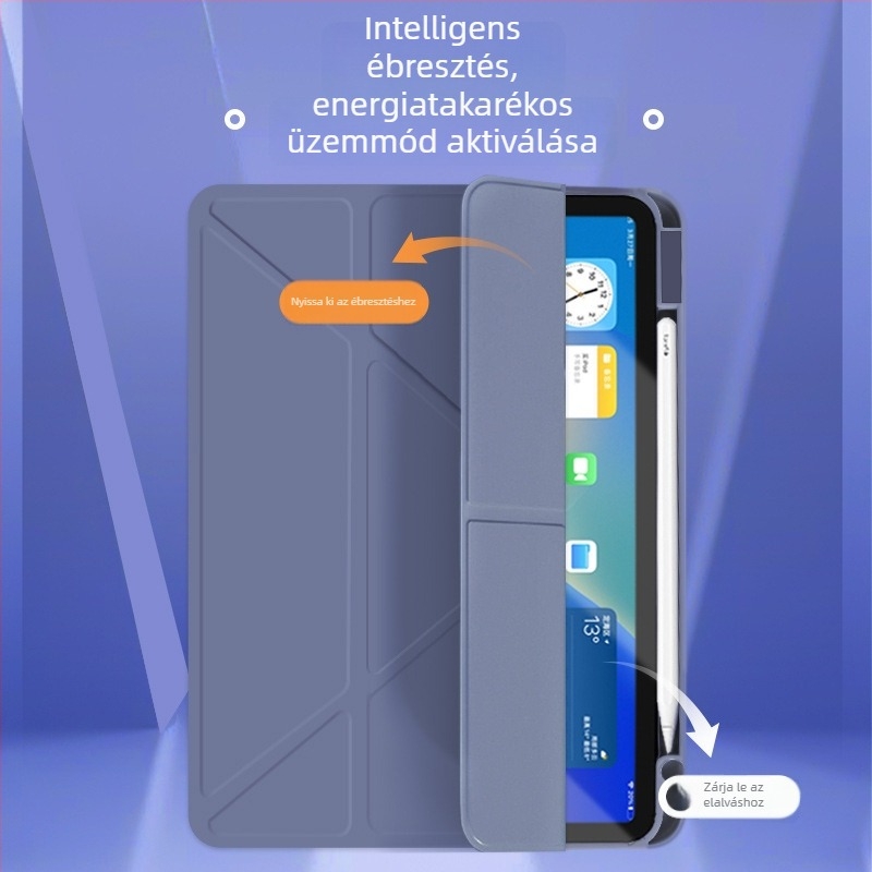 iPad 11 védőtok, 10,2 hüvelykes, átlátszó Air13, akril, két az egyben, vékony és könnyű