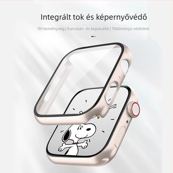 Apple Watch 9 védőtok edzett üveggel és integrált félkörös szíjjal