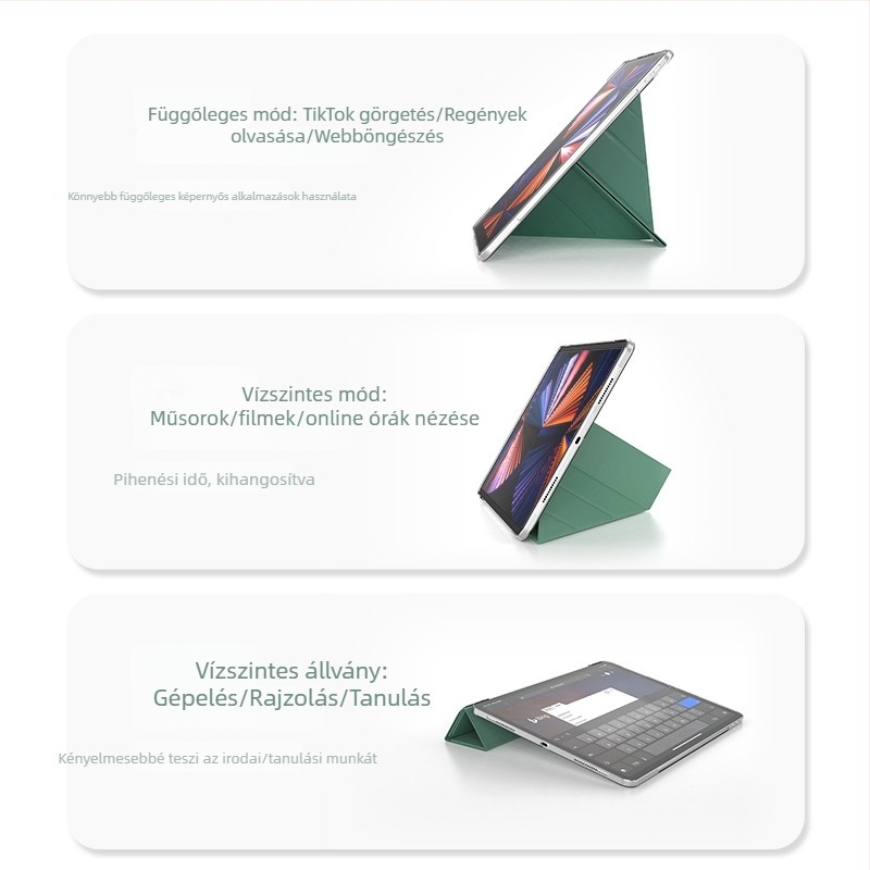Több összecsukható szilikon puha tok állvánnyal iPad Pro 12.9/11 és 9.7 hüvelyk