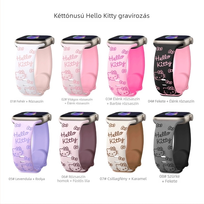 Új lézerrel gravírozott, domborodó mintázatú Apple Watch szíj, kartún motívummal a S1098765 generációhoz