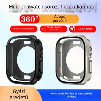 Apple Watch védőtok S10-hez – 360° teljes körű védelem, porálló, integrált kijelzőfilmmel, PC anyag