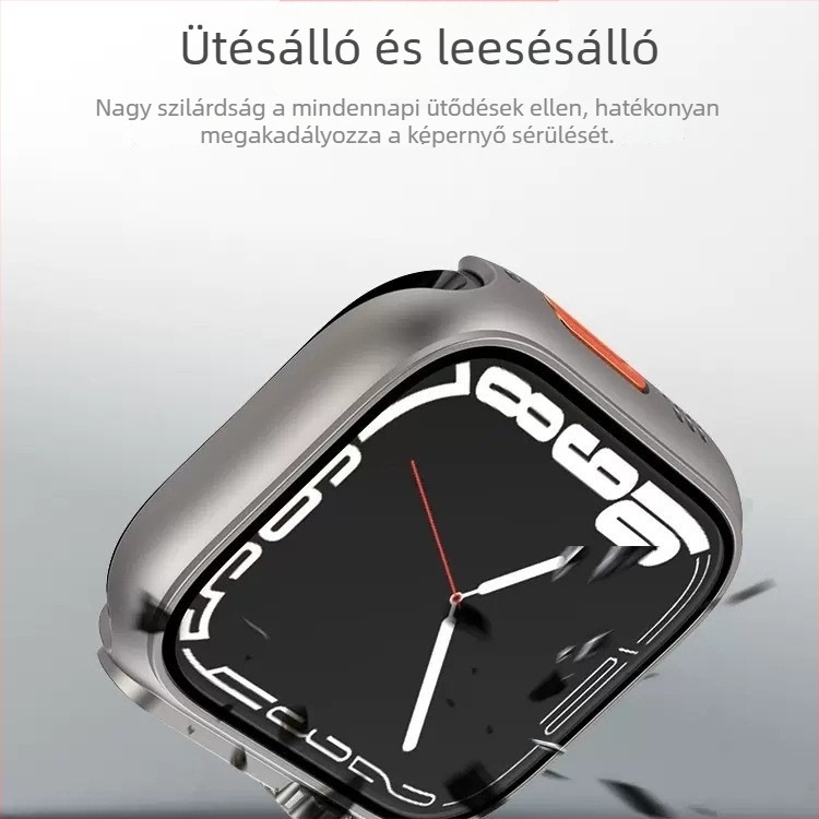Apple Watch védőtok S10-hez – 360° teljes körű védelem, porálló, integrált kijelzőfilmmel, PC anyag