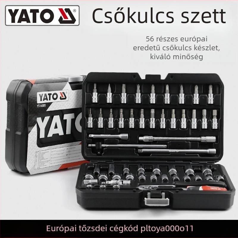 Autójavításhoz Socket Ráccsal Készlet – 1/4-es meghajtás, Króm-vanádium acél, Márka Yato
