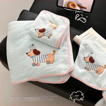 Három darab mikroszálas törölközőből álló fürdőkészlet hajszárító sapkával, könnyű, egyenként kevesebb mint 100 g, 150D Jacquard szövés