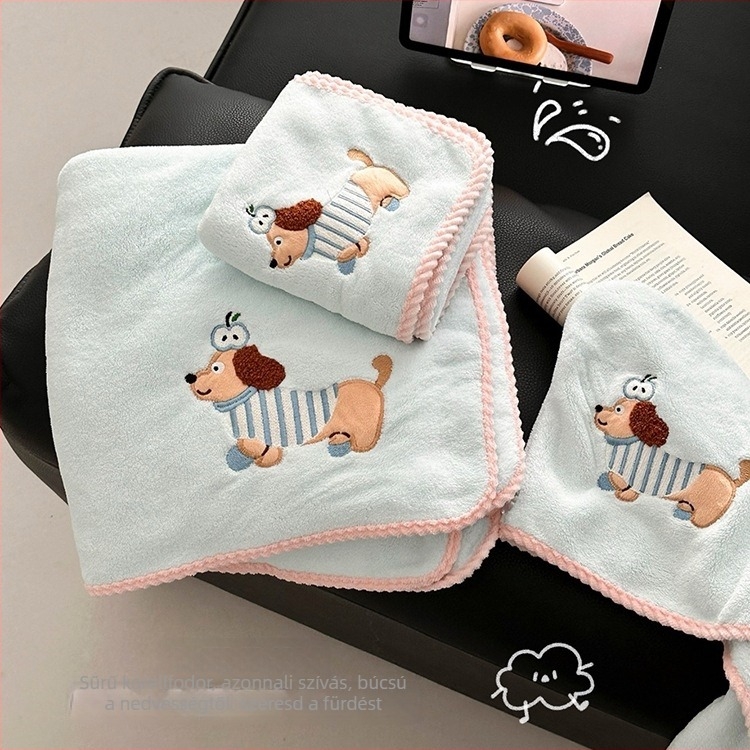 Három darab mikroszálas törölközőből álló fürdőkészlet hajszárító sapkával, könnyű, egyenként kevesebb mint 100 g, 150D Jacquard szövés