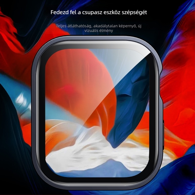 S11 elektropolírozott vízálló Apple Watch védőtok integrált képernyővédővel, kompatibil S10-tel (42/46 mm és 41/45/40/44 mm méretek)