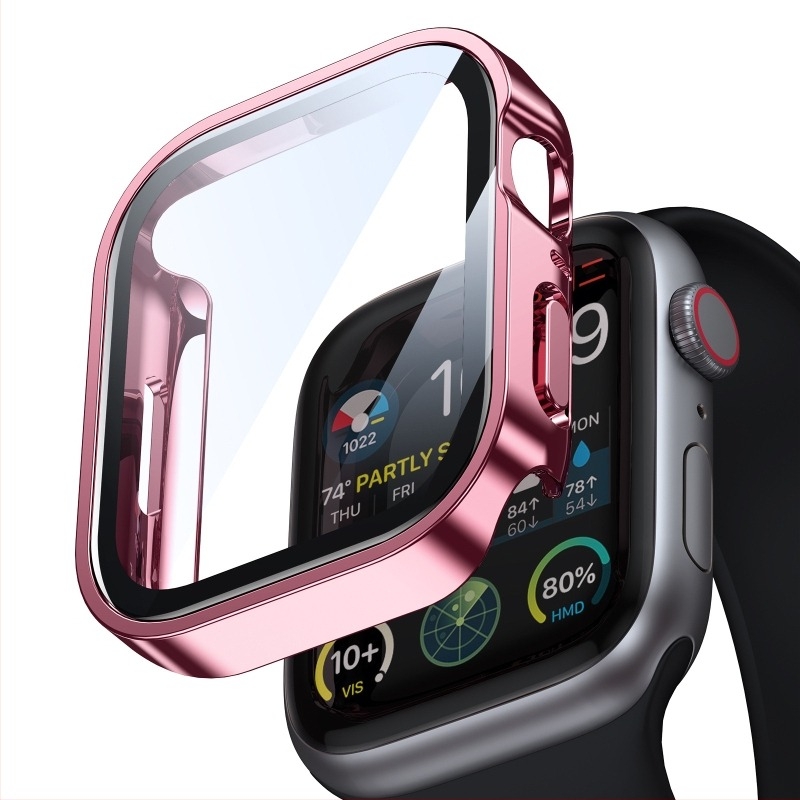 S11 elektropolírozott vízálló Apple Watch védőtok integrált képernyővédővel, kompatibil S10-tel (42/46 mm és 41/45/40/44 mm méretek)