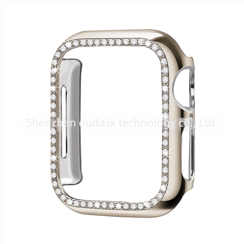 Apple Watch védőtok, kompatibil 9/8/7/SE, PC anyag, elektroplatált felület, modell 65432PC