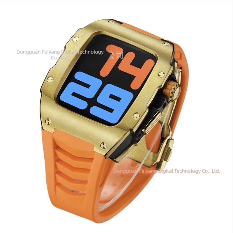 Rozsdamentes acél Apple Watch védőtok, kompatibilis az iWatch S98 szíjjal, független gyártás, licencelhető magáncímke