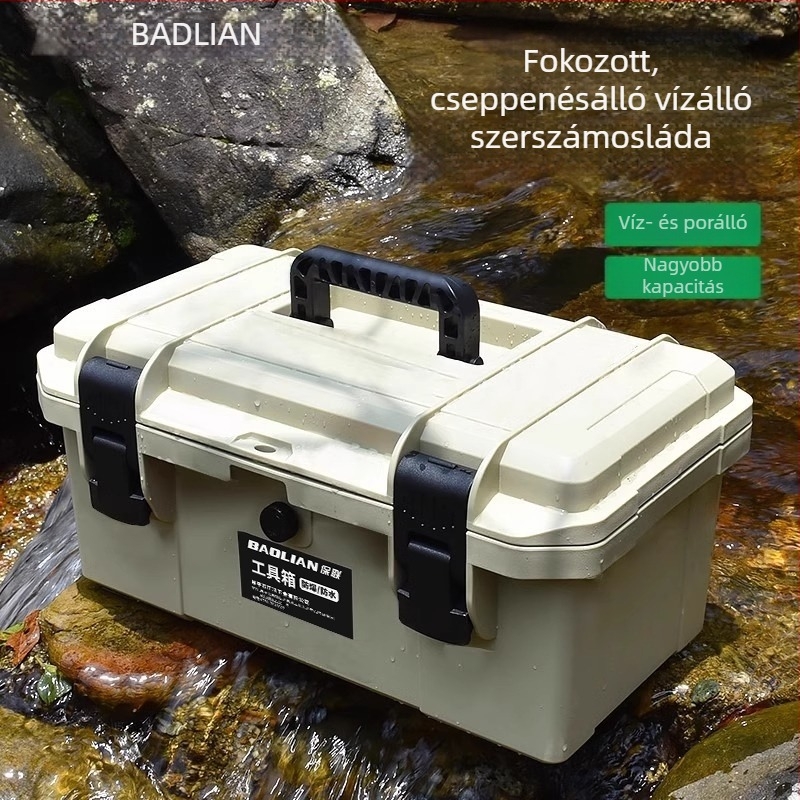 Műanyag szerszámtároló doboz bőrönd-stílusban — többfunkciós hardver- és villanyszerelő szerszámtároló (Anyag: műanyag; Stílus: bőrönd; Fő felhasználások: többfunkciós, hardver, villanyszerelő)