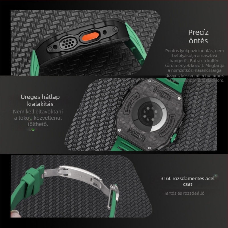 Szénszálas tok Apple Watch Ultra 2 49 mm-hez, kompatibil S9/S8 45/44 mm modellekkel