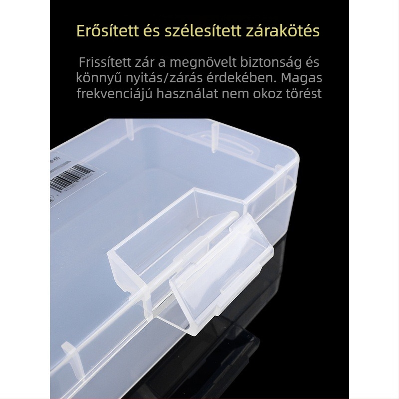 Átlátszó műanyag tároló doboz elektronikus alkatrészek és csavarok számára — ideális szerelő- és alaplapokhoz, erős keret