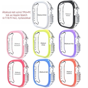 Apple Watch Series 9 tok, TPU+PC anyagból, félfedéses kivágott dizájn