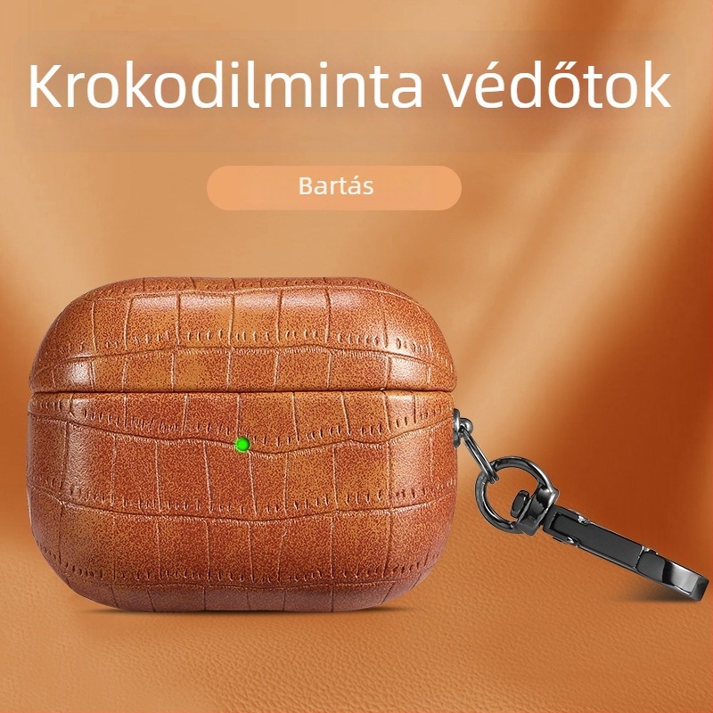 AirPods Pro 2 tok – TPU anyag, domborított krokodilbőr textúra, teljes védelem AirPods Pro 2-höz