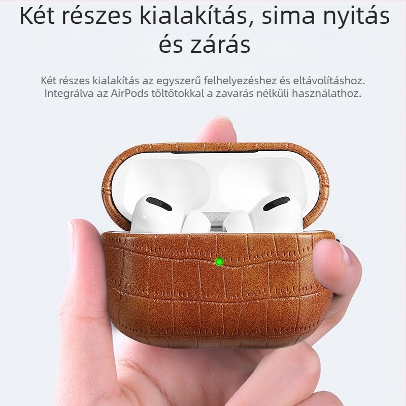 AirPods Pro 2 tok – TPU anyag, domborított krokodilbőr textúra, teljes védelem AirPods Pro 2-höz