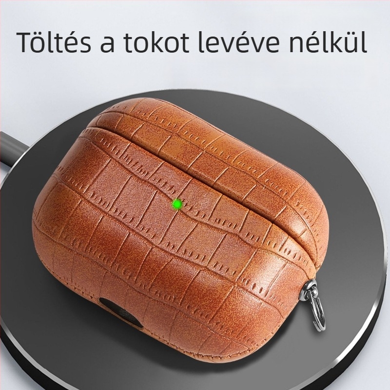 AirPods Pro 2 tok – TPU anyag, domborított krokodilbőr textúra, teljes védelem AirPods Pro 2-höz