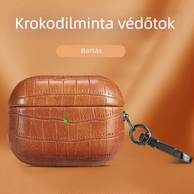 AirPods Pro 2 tok – TPU anyag, domborított krokodilbőr textúra, teljes védelem AirPods Pro 2-höz