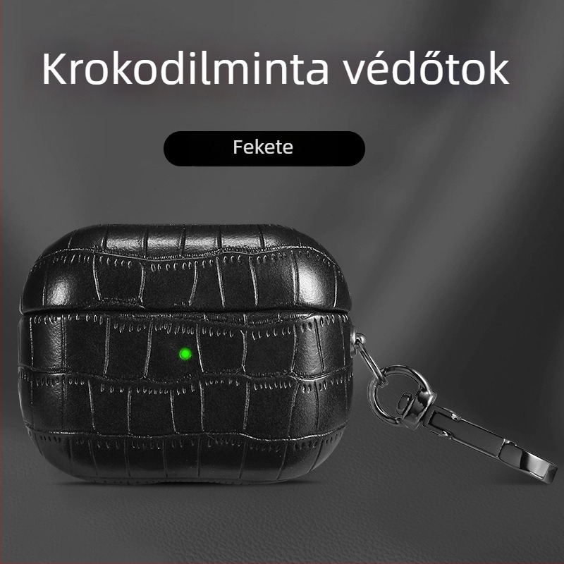 AirPods Pro 2 tok – TPU anyag, domborított krokodilbőr textúra, teljes védelem AirPods Pro 2-höz
