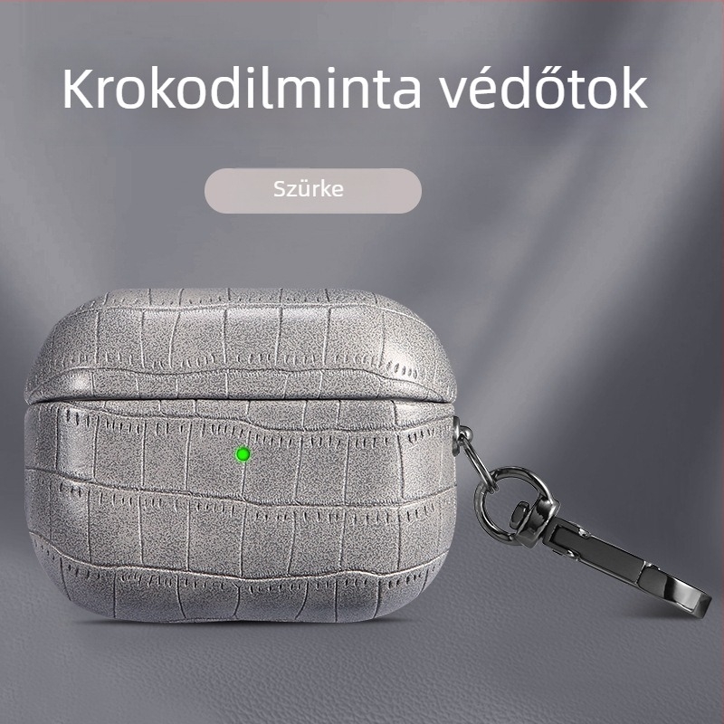 AirPods Pro 2 tok – TPU anyag, domborított krokodilbőr textúra, teljes védelem AirPods Pro 2-höz