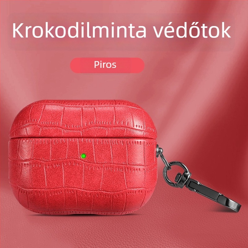 AirPods Pro 2 tok – TPU anyag, domborított krokodilbőr textúra, teljes védelem AirPods Pro 2-höz