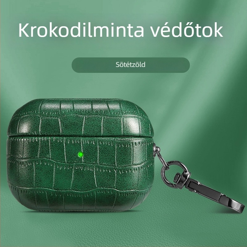 AirPods Pro 2 tok – TPU anyag, domborított krokodilbőr textúra, teljes védelem AirPods Pro 2-höz