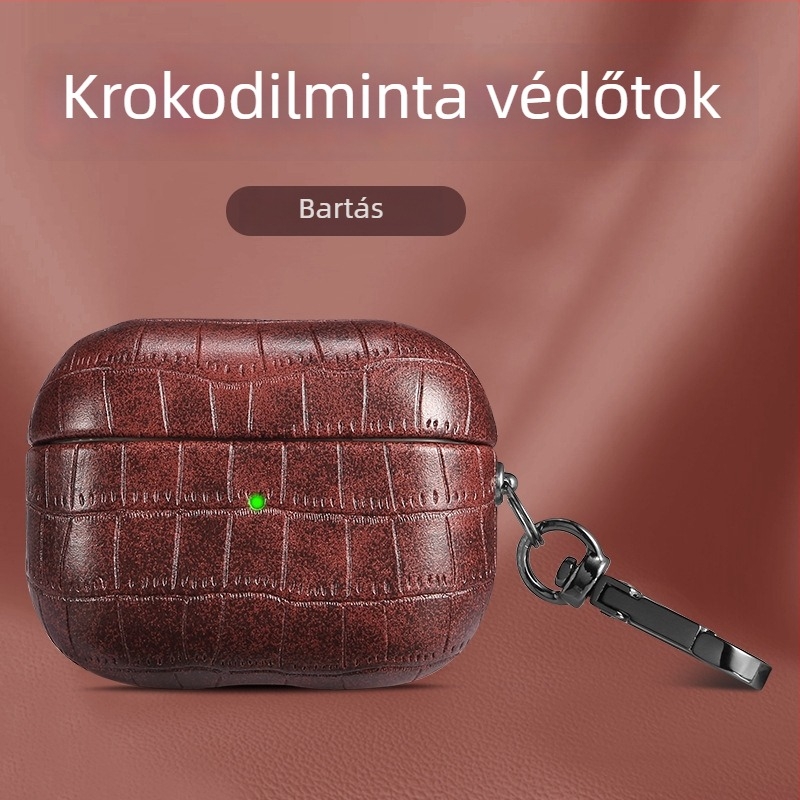 AirPods Pro 2 tok – TPU anyag, domborított krokodilbőr textúra, teljes védelem AirPods Pro 2-höz